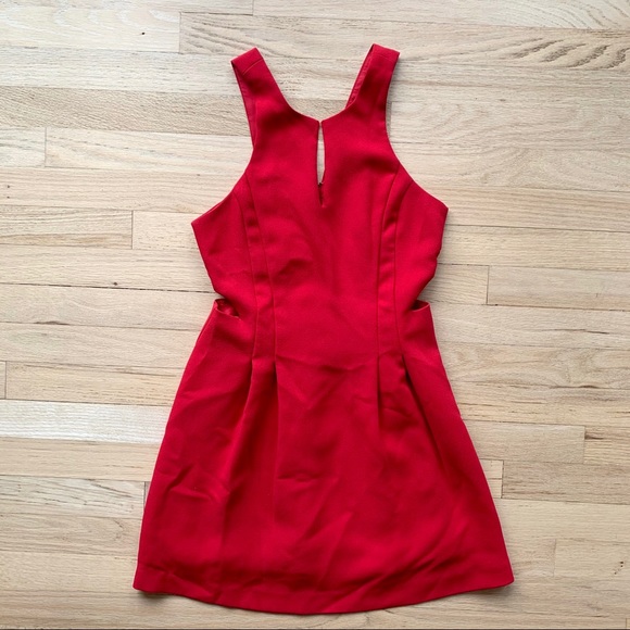 BCBG Red Cutout Cocktail Dress - Picture 3 of 5